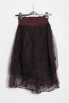 Marc Le Bihan Silk Skirt Six-layer Yarn 25930 Series French Hand-dyed MLB-25930-JIUHONG Burgundy